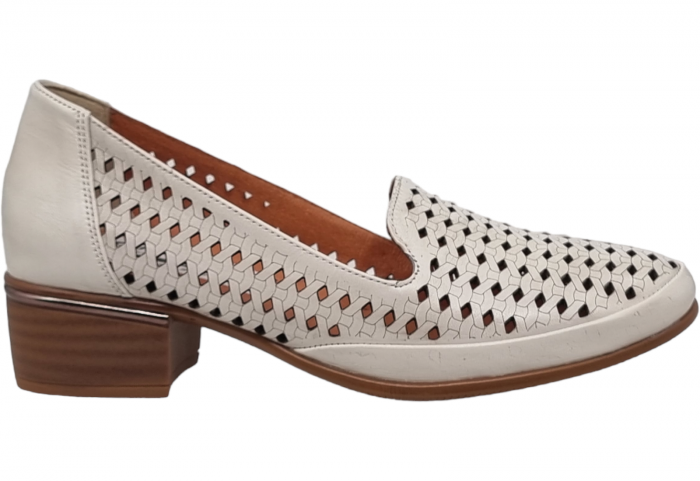 Pantofi Damă Casual Din Piele Naturală Crem 4003 [8]