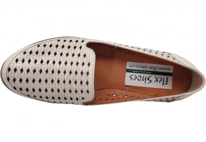 Pantofi Damă Casual Din Piele Naturală Crem 4003 [10]