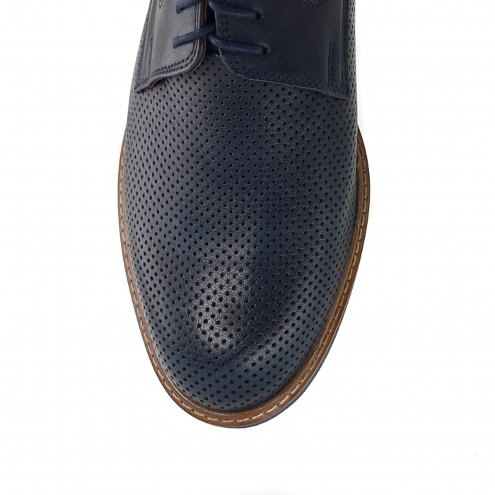 Pantofi Bărbați Din Piele Naturală Perforată Blue 289 [4]
