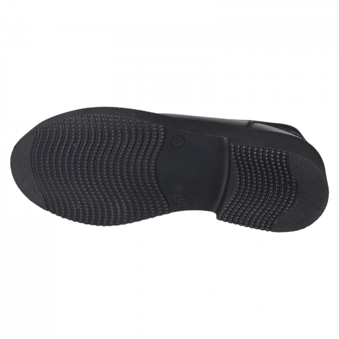 Pantofi Damă Casual Confort Din Piele Lăcuită Neagră 5017 [2]