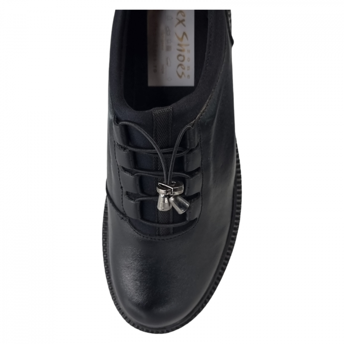 Pantofi Damă Casual Confort Din Piele Lăcuită Neagră 5017 [5]