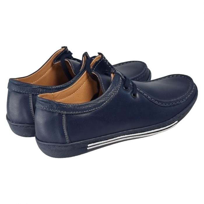 Pantofi Damă Casual Confort Din Piele Naturală Blue 5022 [4]
