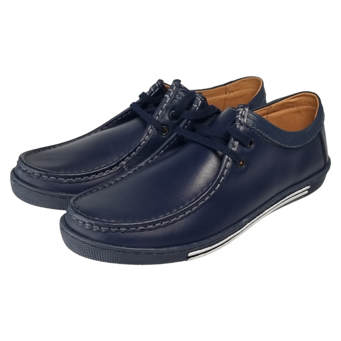 Pantofi Damă Casual Confort Din Piele Naturală Blue 5022 [2]