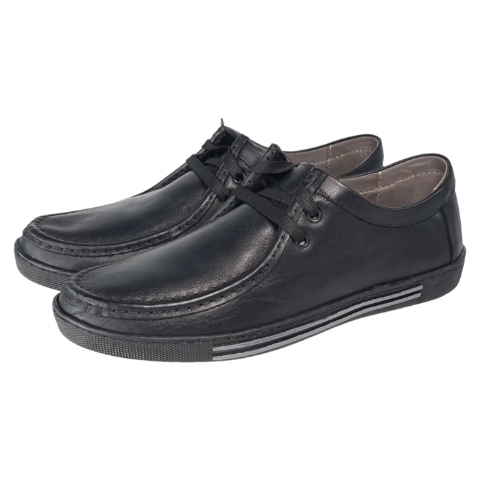 Pantofi Damă Casual Confort Din Piele Naturală Neagră 5023 [3]