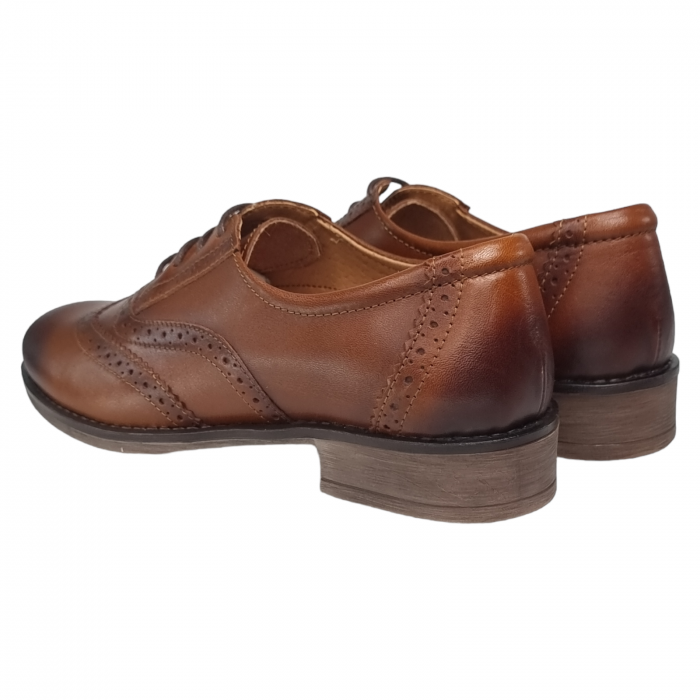 Pantofi Damă Casual Confort Din Piele Naturală Maro Rustic 5024 [5]