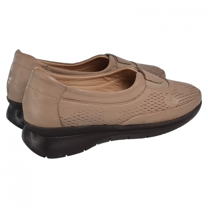Pantofi Damă Casual Confort Din Piele Naturală Bej 5016 [4]