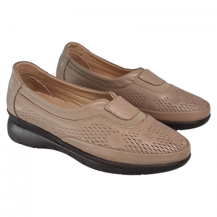Pantofi Damă Casual Confort Din Piele Naturală Bej 5016 [3]