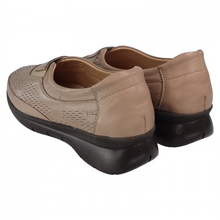 Pantofi Damă Casual Confort Din Piele Naturală Bej 5016 [5]