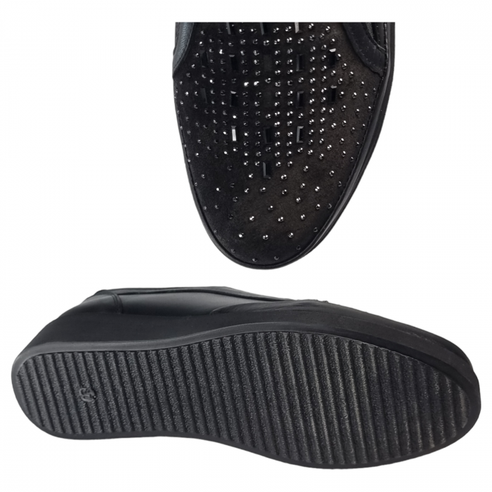 Pantofi Damă Casual Confort Din Piele Naturală Neagră 25124 [5]