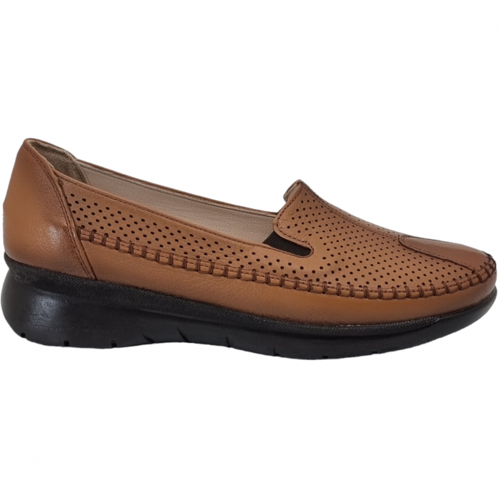 Pantofi Damă Casual Confort Din Piele Naturală Maro 5028 [1]