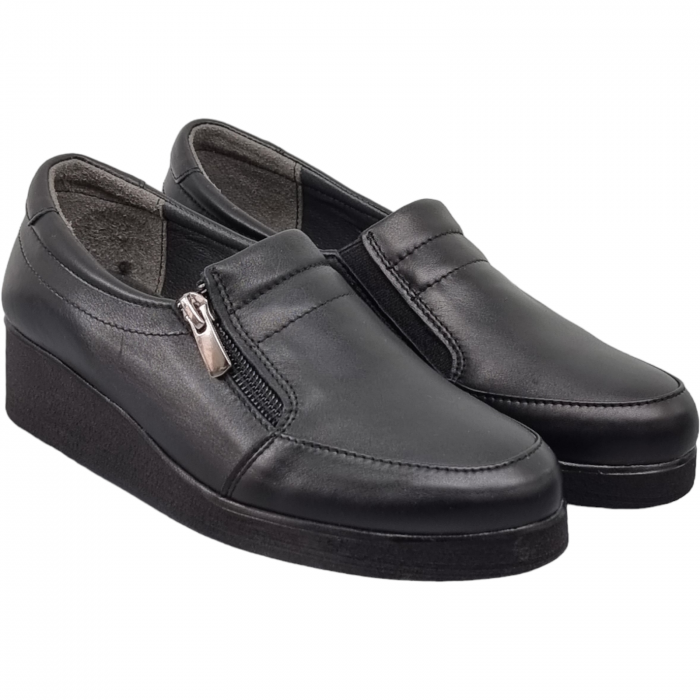 Pantofi Damă Casual Confort Din Piele Naturală Neagră 5029 [6]