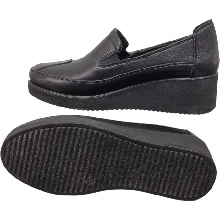 Pantofi Damă Casual Confort Din Piele Naturală Neagră 5031 [5]