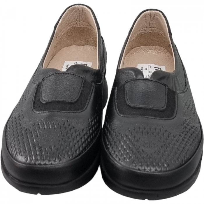 Pantofi Damă Casual Confort Din Piele Naturală Neagră 5033 [2]