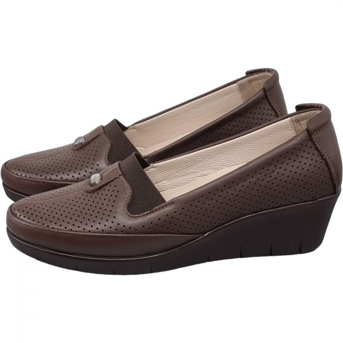Pantofi Damă Casual Confort Din Piele Naturală Maro 25131 [2]