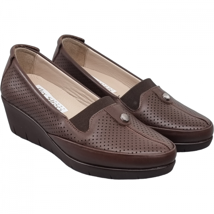 Pantofi Damă Casual Confort Din Piele Naturală Maro 25131 [3]