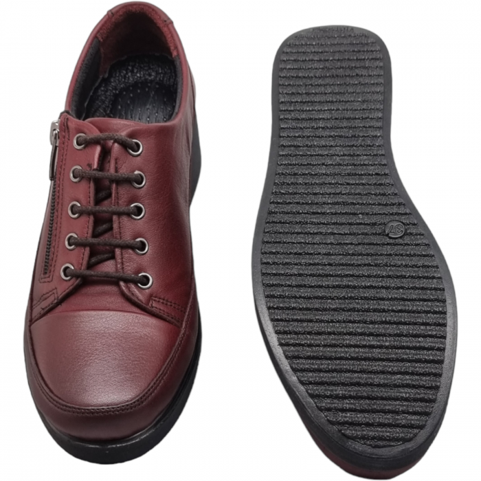 Pantofi Damă Casual Confort Din Piele Naturală Bordo 5036 [5]