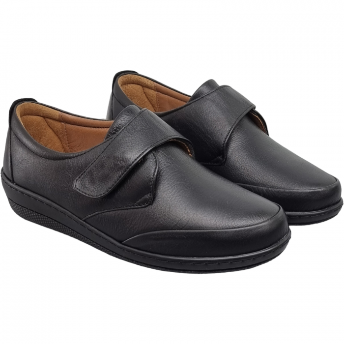 Pantofi Damă Casual Confort Din Piele Naturală Neagră 5035 [4]