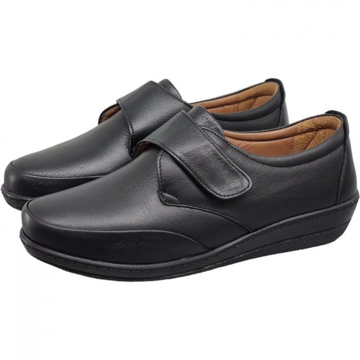 Pantofi Damă Casual Confort Din Piele Naturală Neagră 5035 [5]