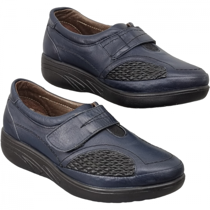 Pantofi Damă Casual Confort Din Piele Naturală Blue 5037 [2]