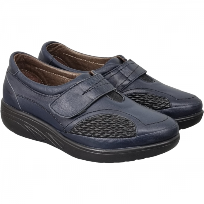 Pantofi Damă Casual Confort Din Piele Naturală Blue 5037 [3]