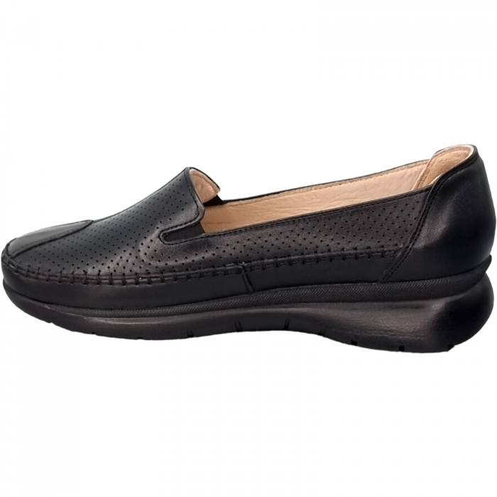 Pantofi Damă Casual Confort Din Piele Naturală Neagră 5008 [6]