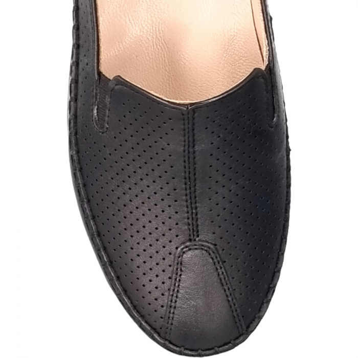 Pantofi Damă Casual Confort Din Piele Naturală Neagră 5008 [3]