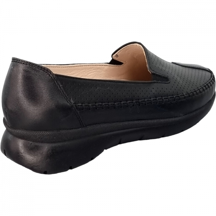 Pantofi Damă Casual Confort Din Piele Naturală Neagră 5008 [4]