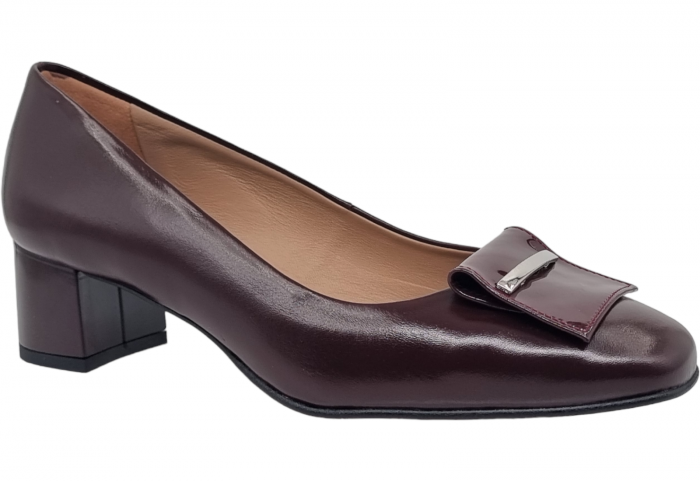 Pantofi Damă Eleganți Din Piele Naturală Bordo 3012 [11]