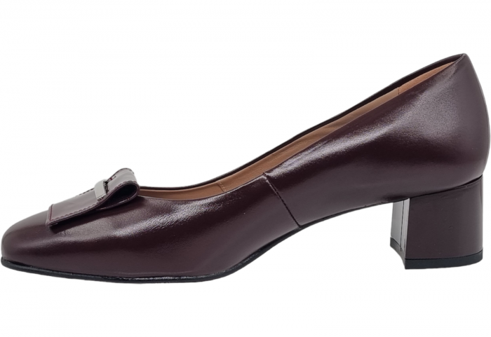 Pantofi Damă Eleganți Din Piele Naturală Bordo 3012 [8]