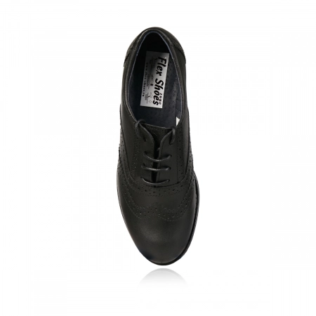 Pantofi Damă Casual Confort Din Piele Naturală Neagră 5003 [5]