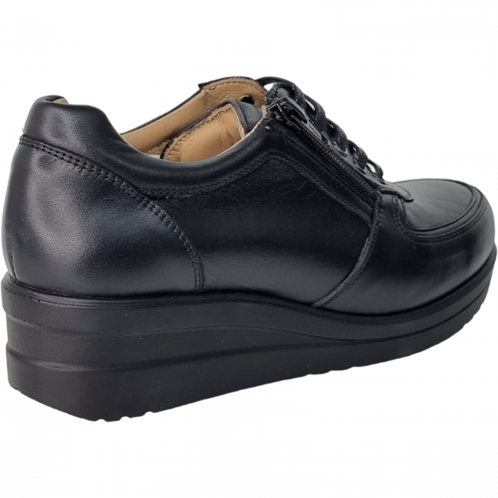 Pantofi Damă Casual Confort Din Piele Naturală Neagră 5005 [4]