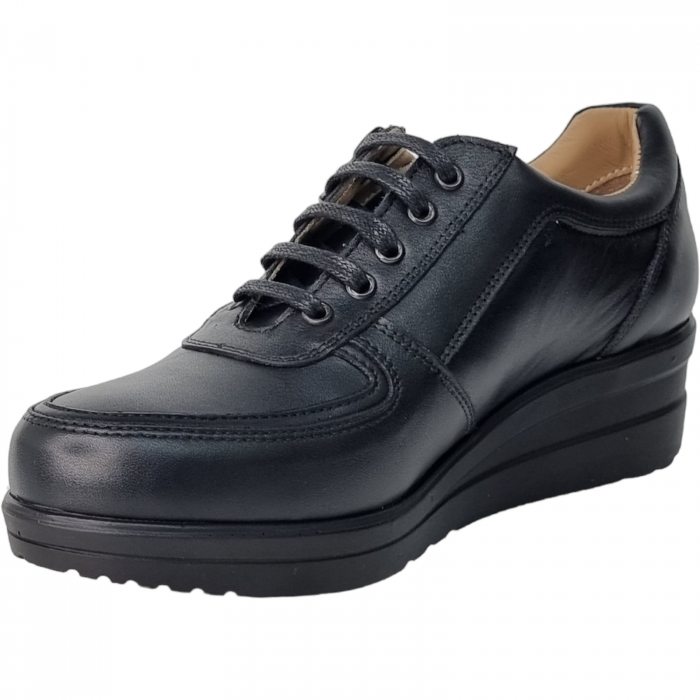 Pantofi Damă Casual Confort Din Piele Naturală Neagră 5005 [2]