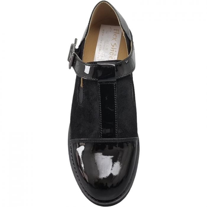 Pantofi Damă Casual Din Piele Naturală Neagră 5007 [3]