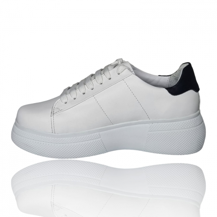 Pantofi Damă Casual Confort Din Piele Naturală Albă 5166 [2]