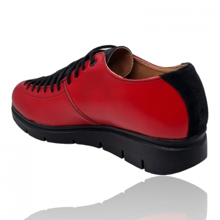 Pantofi Damă Casual Confort Din Piele Naturală Roșie 5205 [2]