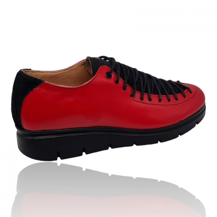 Pantofi Damă Casual Confort Din Piele Naturală Roșie 5205 [3]
