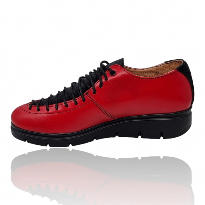 Pantofi Damă Casual Confort Din Piele Naturală Roșie 5205 [4]