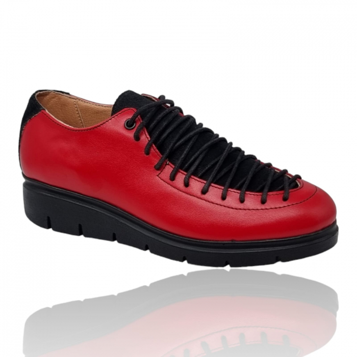 Pantofi Damă Casual Confort Din Piele Naturală Roșie 5205 [5]