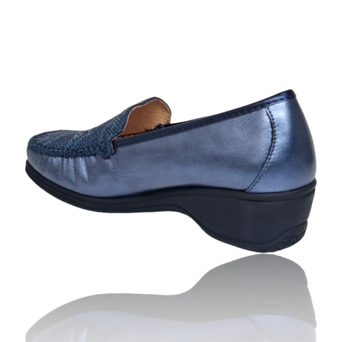 Pantofi Damă Casual Confort Din Piele Naturală Blue  5190 [5]