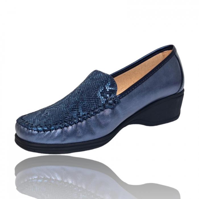 Pantofi Damă Casual Confort Din Piele Naturală Blue  5190 [6]