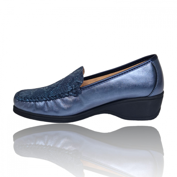 Pantofi Damă Casual Confort Din Piele Naturală Blue  5190 [2]