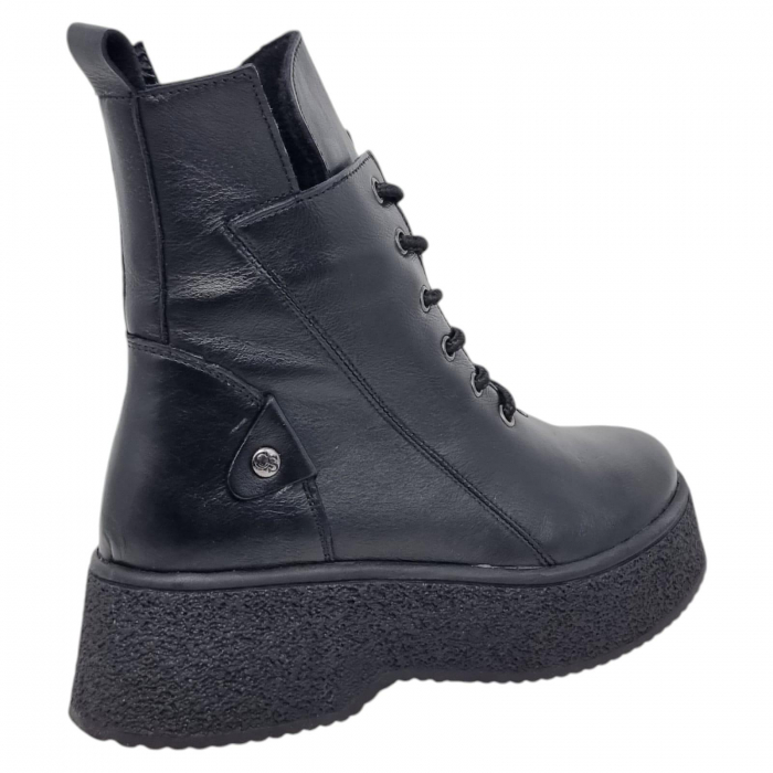 Ghete Damă Casual Din Piele Naturală Neagră 8766 [3]