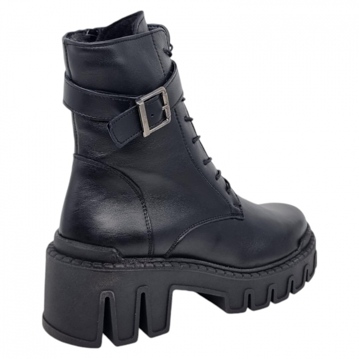 Ghete Damă Casual Din Piele Naturală Neagră 8767 [4]