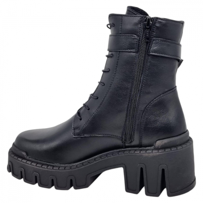 Ghete Damă Casual Din Piele Naturală Neagră 8767 [2]