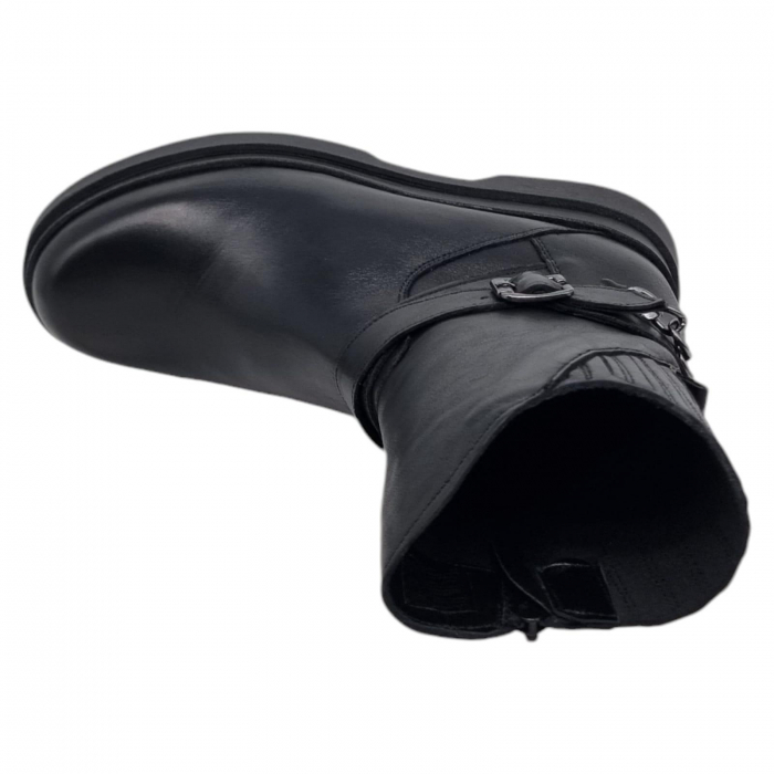 Ghete Damă Casual Din Piele Naturală Neagră 8768 [6]