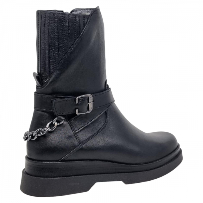Ghete Damă Casual Din Piele Naturală Neagră 8768 [4]