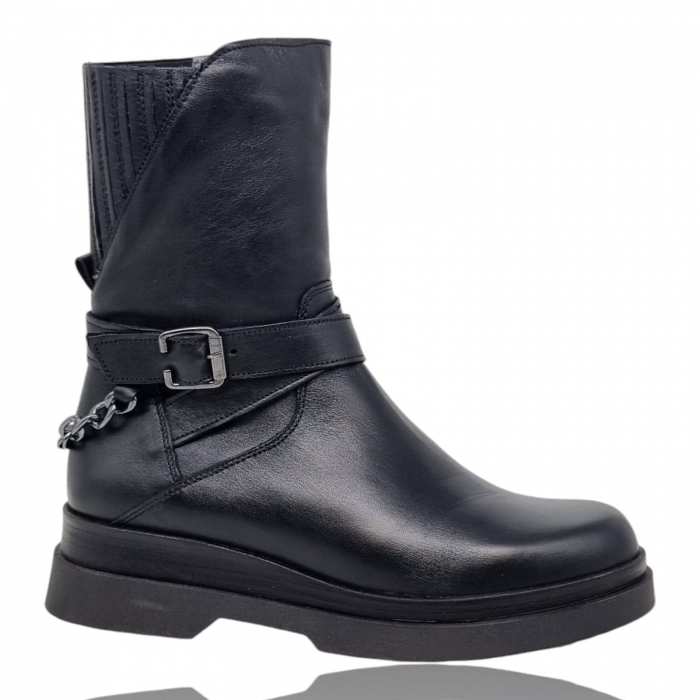 Ghete Damă Casual Din Piele Naturală Neagră 8768 [7]
