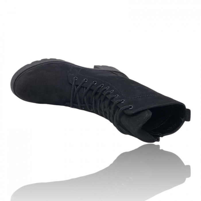 Ghete Damă Casual Din Piele Naturală Neagră Velur 8771 [12]