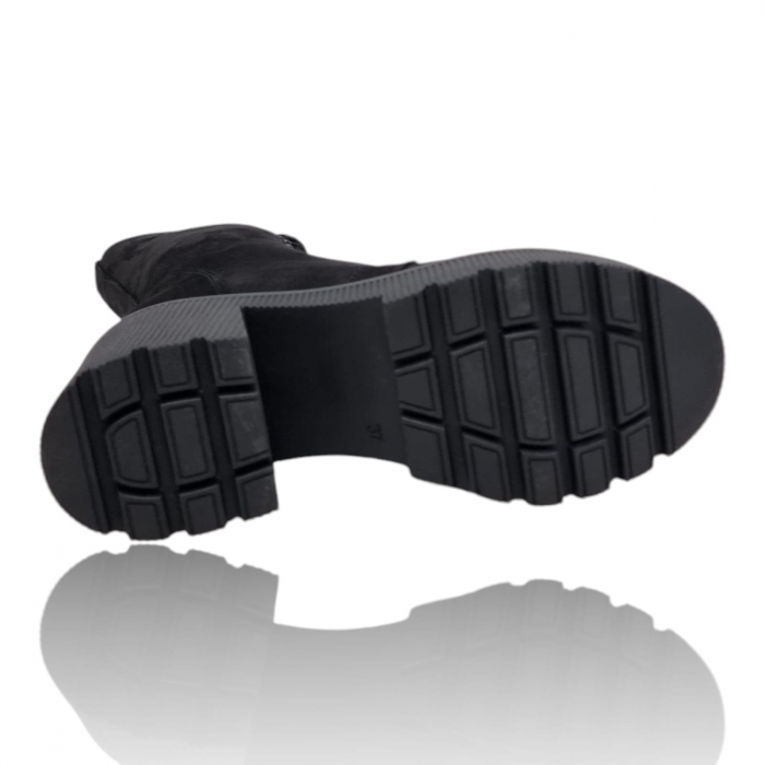 Ghete Damă Casual Din Piele Naturală Neagră Velur 8771 [11]