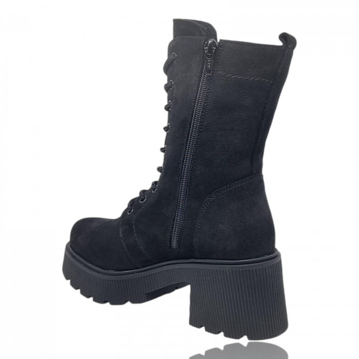 Ghete Damă Casual Din Piele Naturală Neagră Velur 8771 [10]